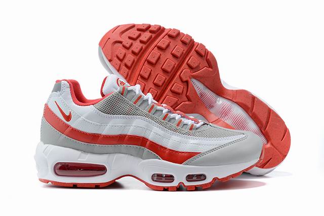 Nike Air Max 95 Men's Shoes White Grey Red-01 - Click Image to Close